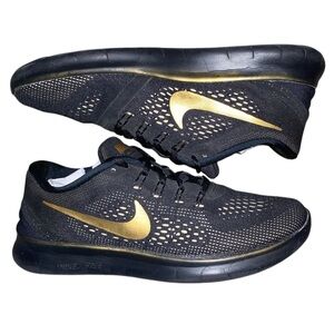 Nike Free RN Running Shoes | Women's Size 8 US | Black and Gold Collection